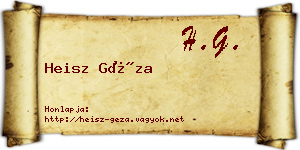 Heisz Géza névjegykártya