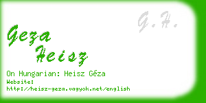 geza heisz business card